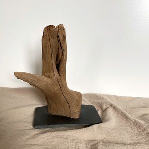 Driftwood mounted on slate